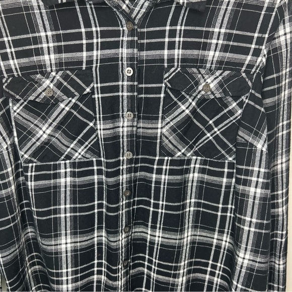 Pennington's DC Jeans Black & White Plaid Button Down Shirt 100% Cotton Size 1x - Picture 2 of 8
